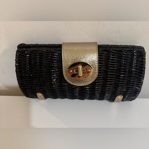 Kate Spade Elegant Black Woven Clutch
